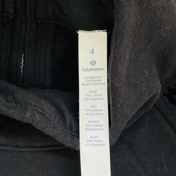 Lululemon Black Floral Flock Velvet Pullover Sweatshirt Size 4 Zipper Back Neck - Picture 2 of 6